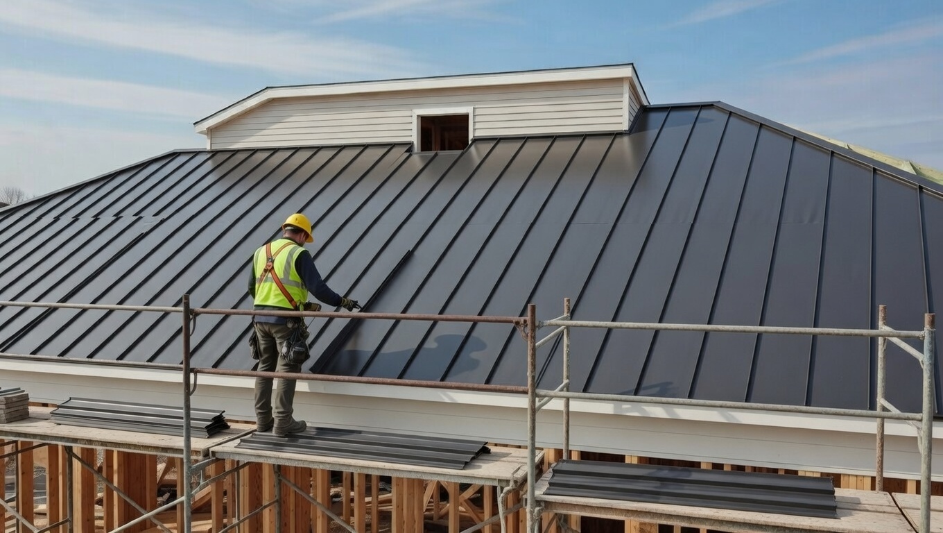 Flat roofing membrane installation